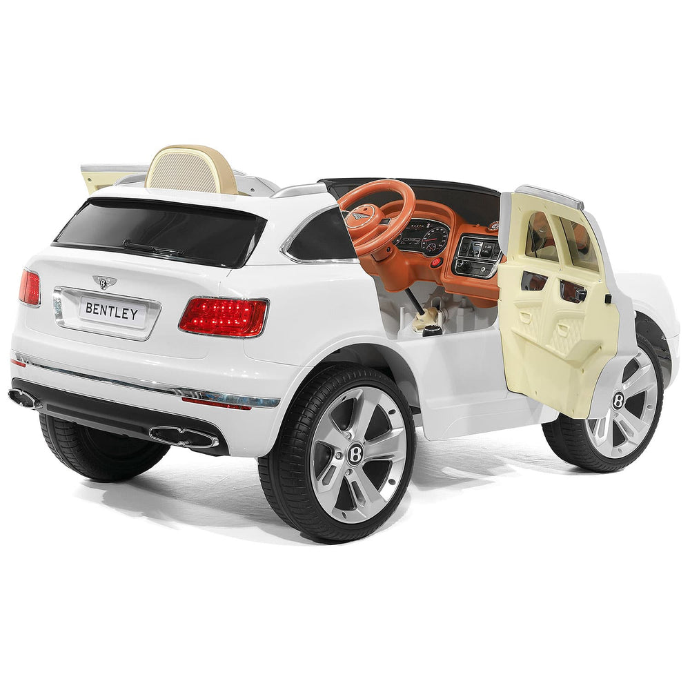 Moderno Kids Bentley Bentayga 12V Kids Ride on Car SUV with R/C Parental Remote Control | White