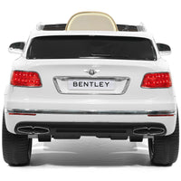 Moderno Kids Bentley Bentayga 12V Kids Ride on Car SUV with R/C Parental Remote Control | White