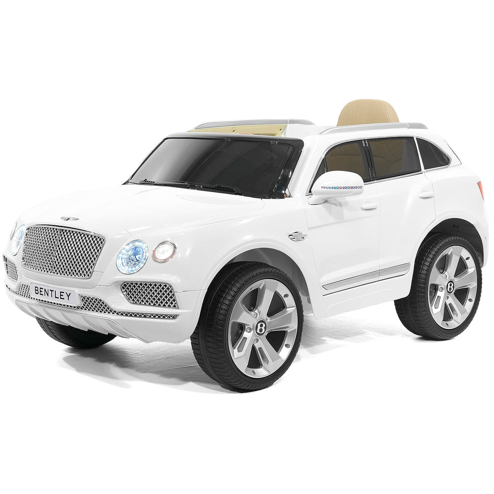 Moderno Kids Bentley Bentayga 12V Kids Ride on Car SUV with R/C Parental Remote Control | White