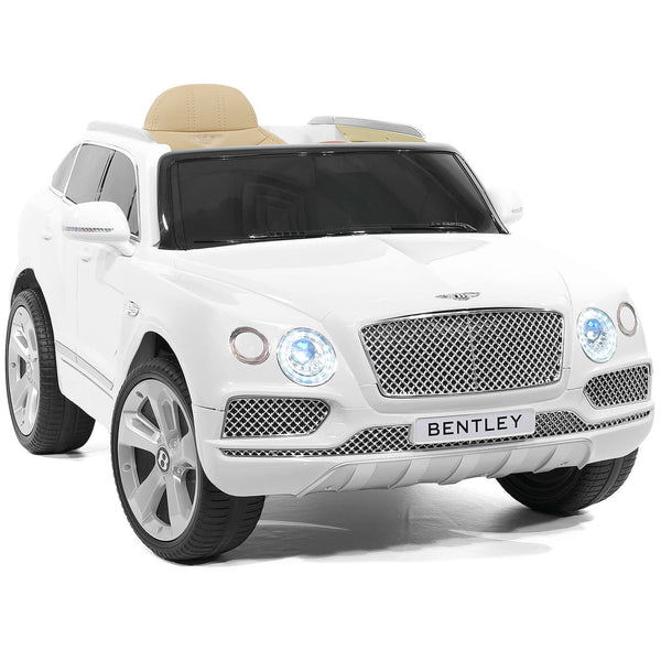 Moderno Kids Bentley Bentayga 12V Kids Ride on Car SUV with R/C Parental Remote Control | White