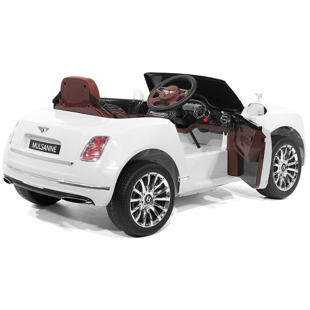 Moderno Kids Bentley Mulsanne 12V Kids Ride on Car with Parental Remote Control | White