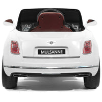 Moderno Kids Bentley Mulsanne 12V Kids Ride on Car with Parental Remote Control | White