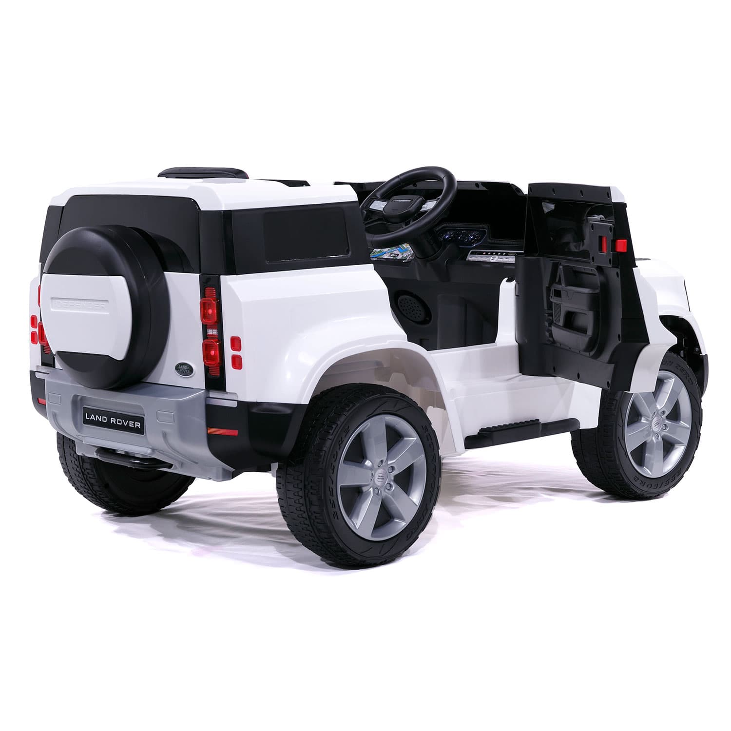 Moderno Kids Land Rover Defender 12V Kids Ride-On Car with R/C Parental Remote | White