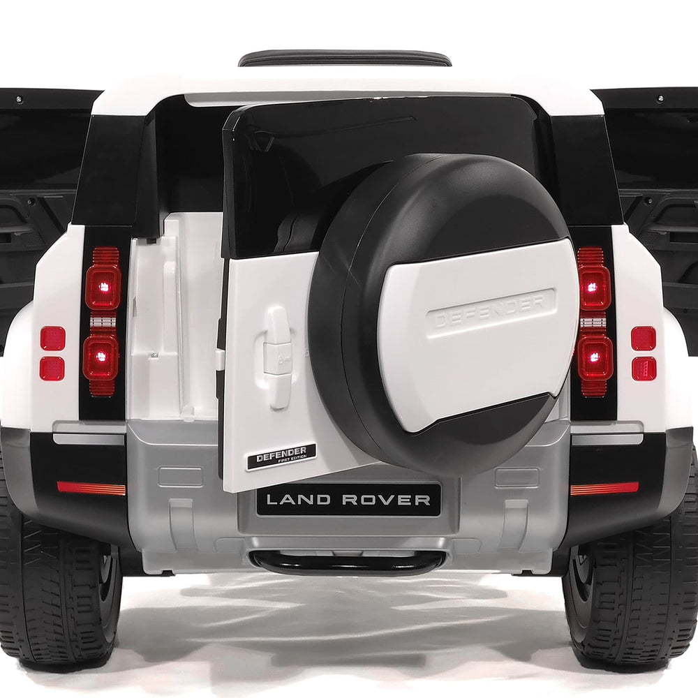Moderno Kids Land Rover Defender 12V Kids Ride-On Car with R/C Parental Remote | White