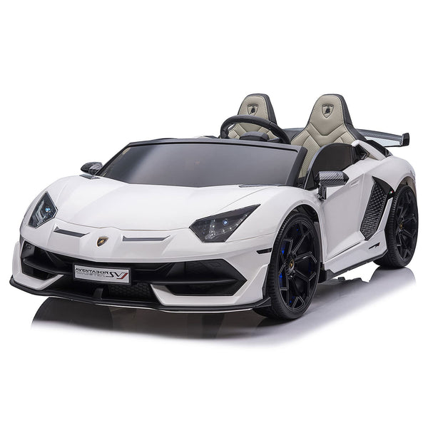 Moderno Kids Lamborghini Aventador SVJ 24V Kids Ride-On Car with R/C Parental Remote | White