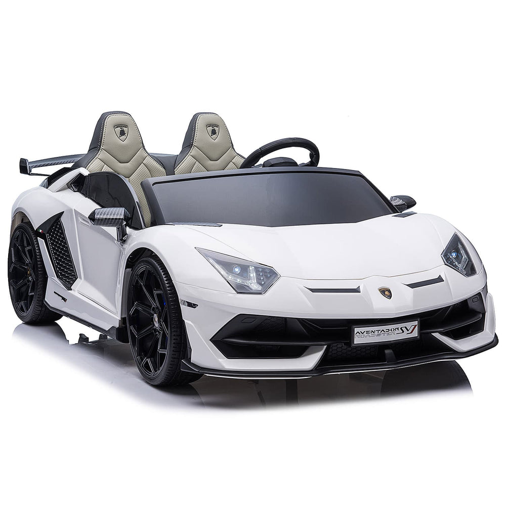 Moderno Kids Lamborghini Aventador SVJ 24V Kids Ride-On Car with R/C Parental Remote | White