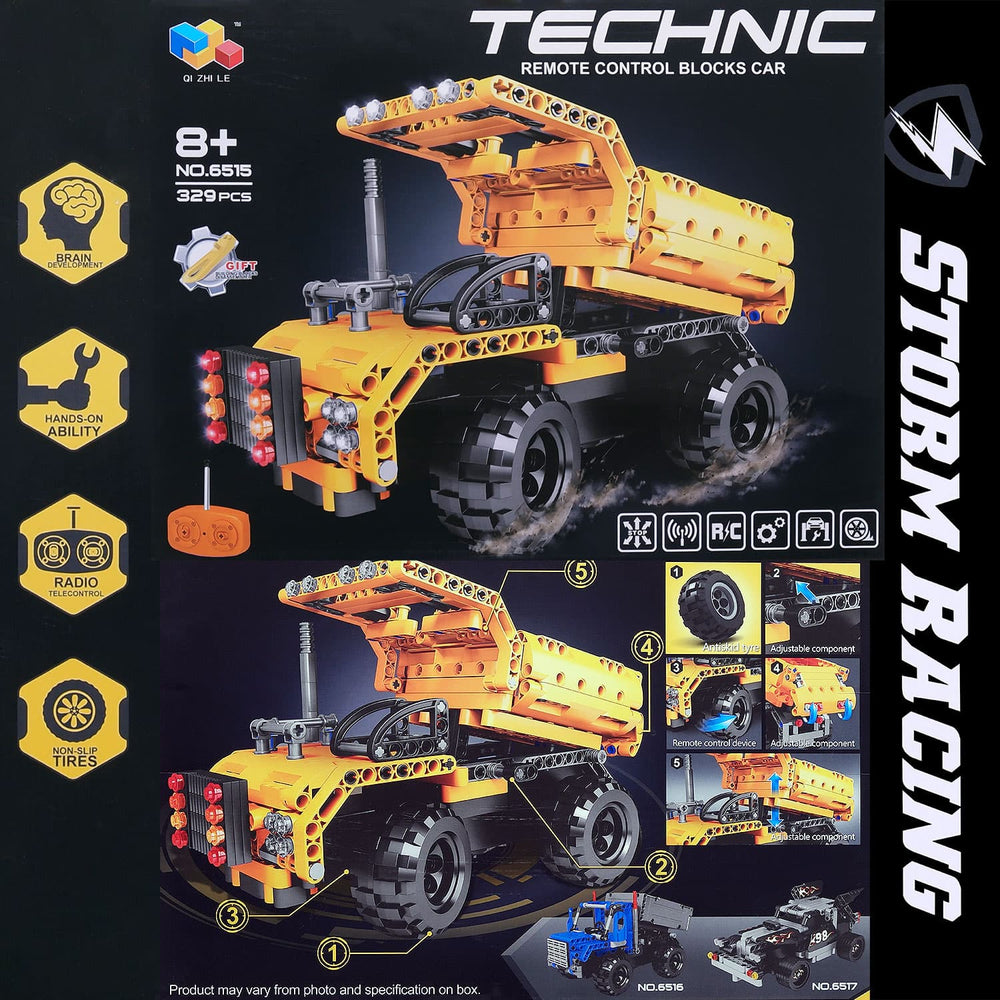Moderno Kids 329 PCS. Building Blocks Dump Truck Car with RC Remote Control
