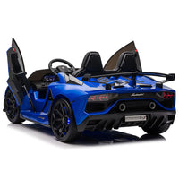 Moderno Kids Lamborghini Aventador SVJ 24V Kids Ride-On Car with R/C Parental Remote | Blue