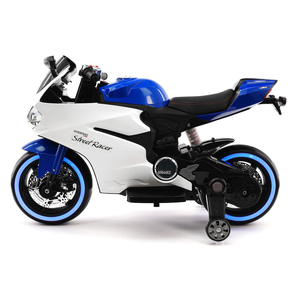 Moderno Kids Street Racer 12V Electric Kids Ride-On Motorcycle | Blue