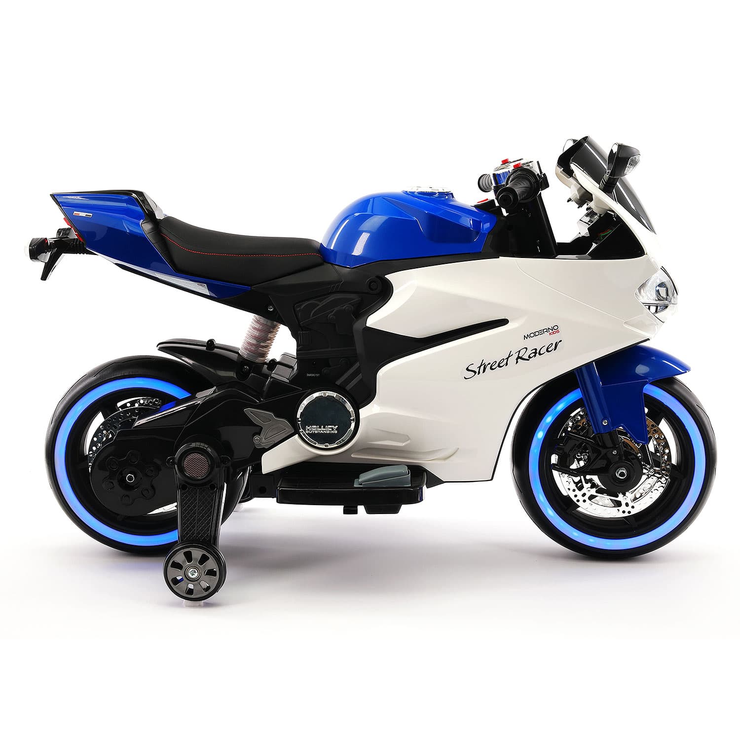 Moderno Kids Street Racer 12V Electric Kids Ride-On Motorcycle | Blue