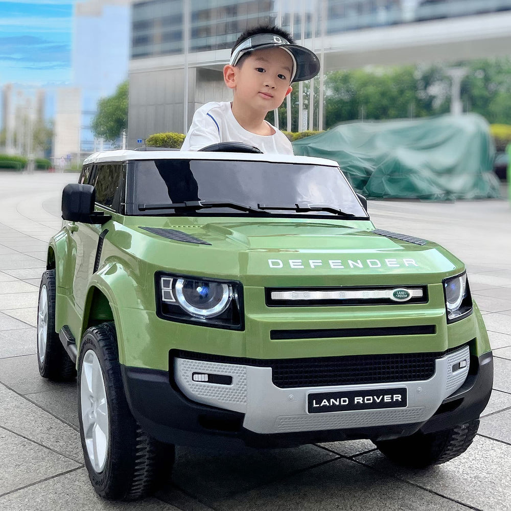 Moderno Kids Land Rover Defender 12V Kids Ride-On Car with R/C Parental Remote | Green