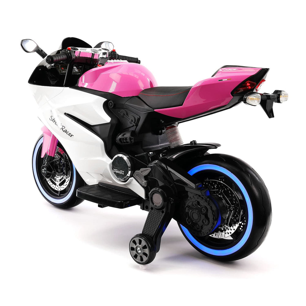 Moderno Kids Street Racer 12V Electric Kids Ride-On Motorcycle | Pink