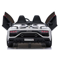 Moderno Kids Lamborghini Aventador SVJ 24V Kids Ride-On Car with R/C Parental Remote | White