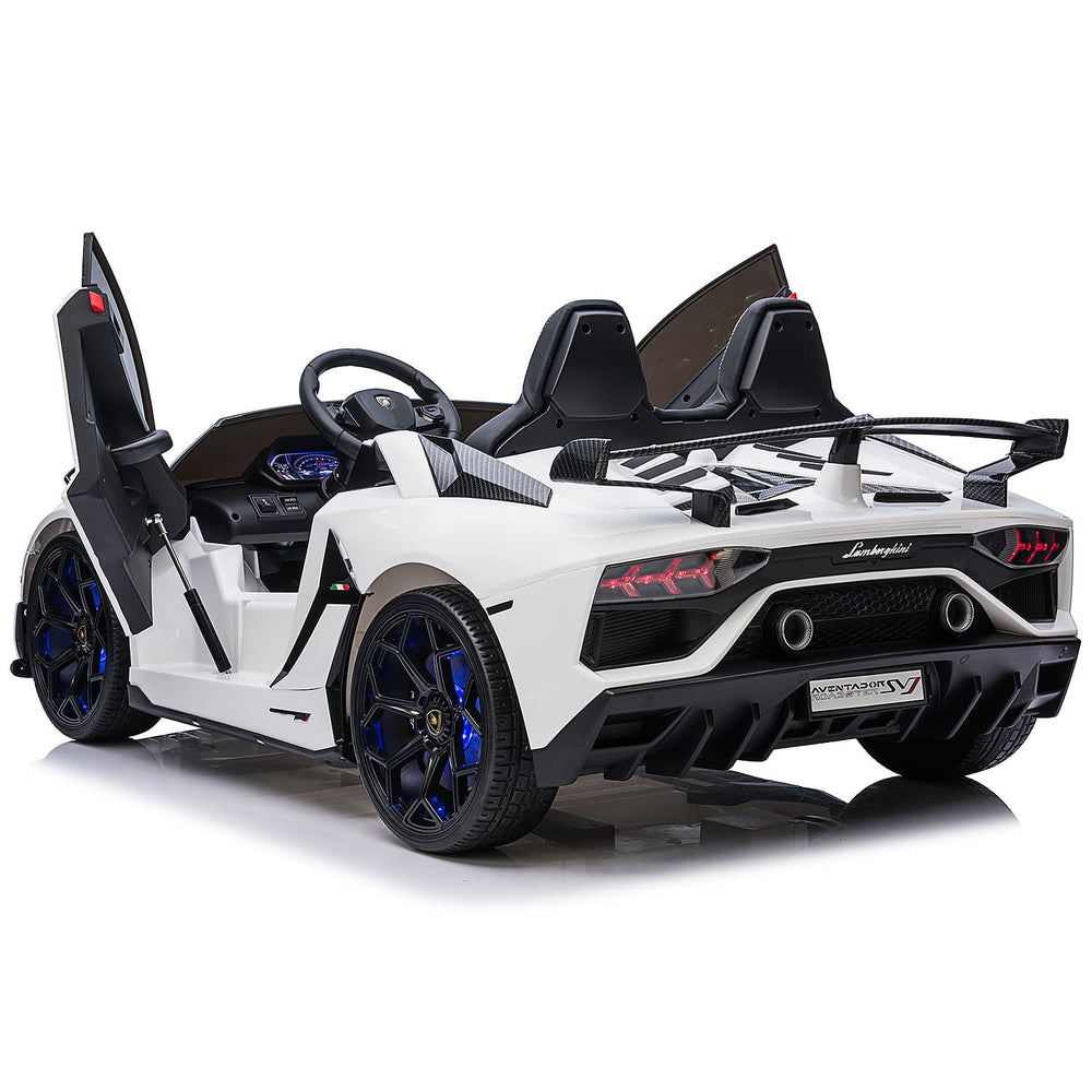 Moderno Kids Lamborghini Aventador SVJ 24V Kids Ride-On Car with R/C Parental Remote | White