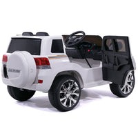 Moderno Kids Toyota Land Cruiser 12V Kids Ride-On Car with R/C Parental Remote | White